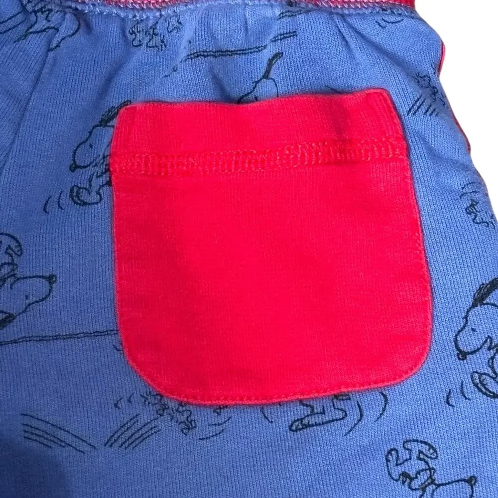 Hanna Andersson Peanuts Snoopy Sweat Shorts French Terry Cartoon Athletic Shorts
